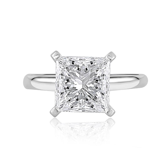 Lab Created Princess Cut Solitaire Diamond Ring