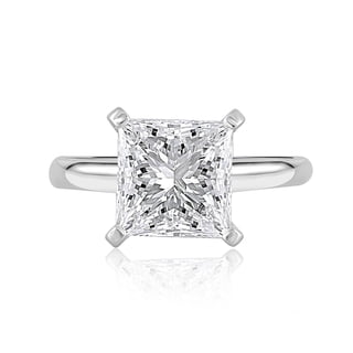 Lab Created Princess Cut Solitaire Diamond Ring