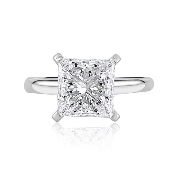 Lab Created Princess Cut Solitaire Diamond Ring