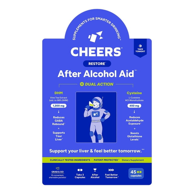 Cheers Restore After Alcohol Aid, 45 ct.