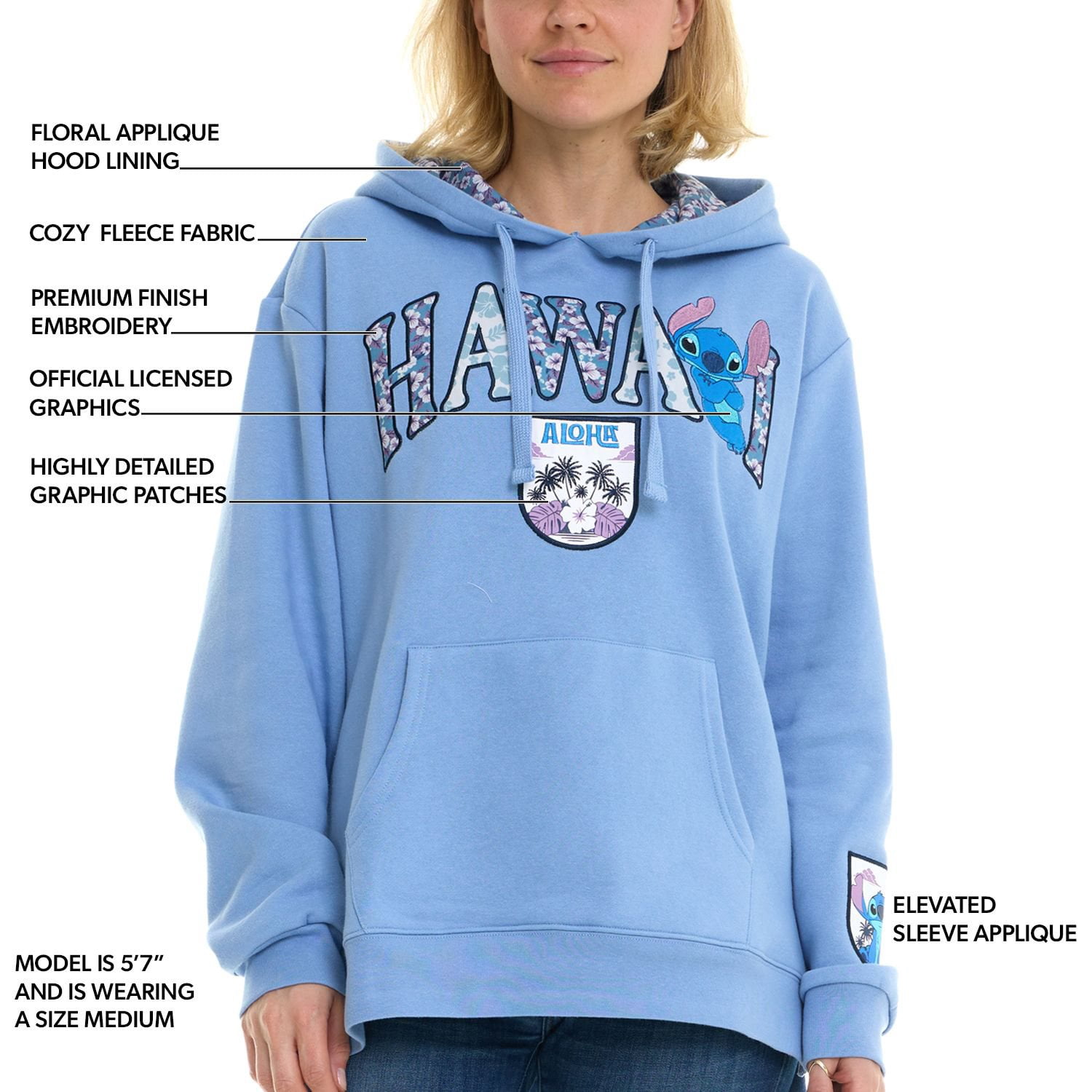 Women's Character Patchwork Destination Full-Zip Hoodie - Samsclub.com