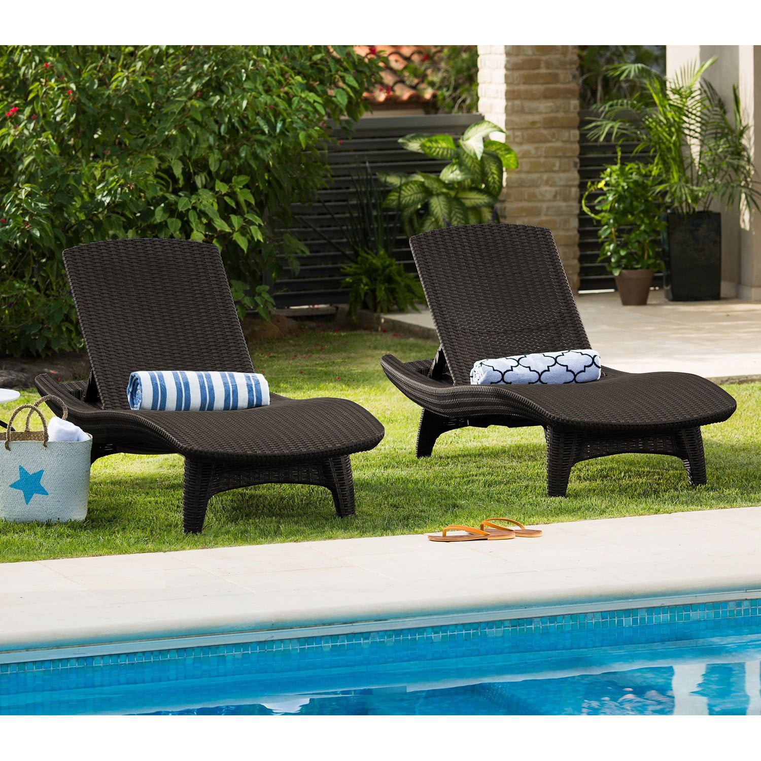 Keter All-Weather Grenada Chaise Loungers, Set of