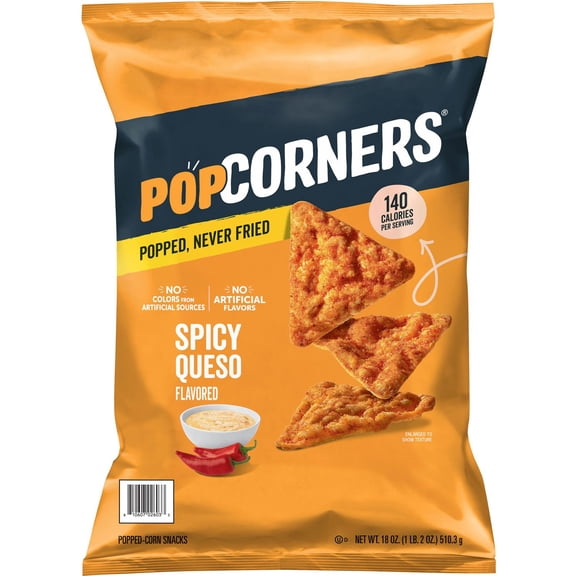 PopCorners Spicy Queso Flavored Popped Corn Snacks, 18 oz.