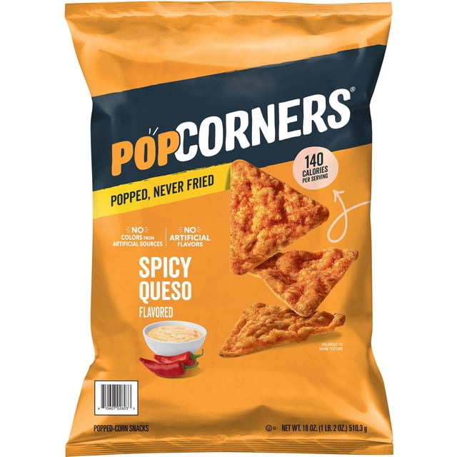 PopCorners Spicy Queso Flavored Popped Corn Snacks, 18 oz.