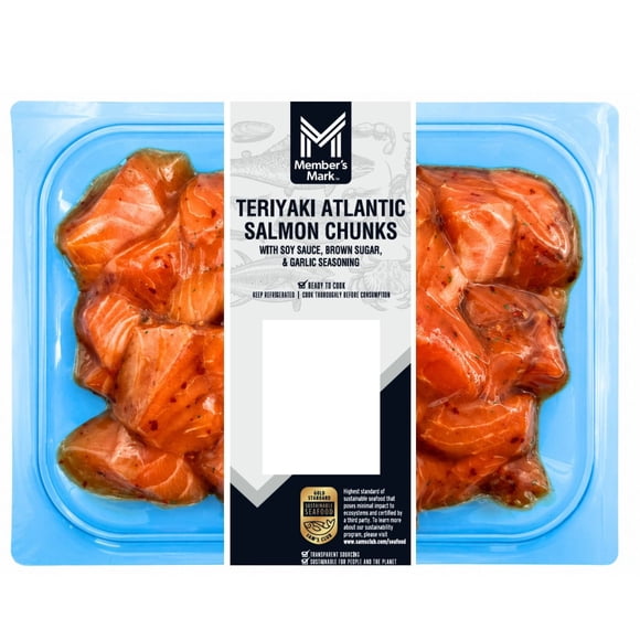 Member's Mark Teriyaki Seasoned Salmon Chunks, priced per pound
