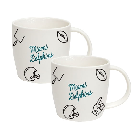 Logo Brands Miami Dolphins 18oz Playmaker Mug Bundle
