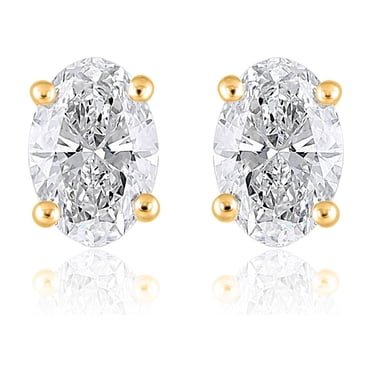 Lab Created 2.00 CT. T.W. Fancy Cut Diamond Stud Earrings in 18K Gold