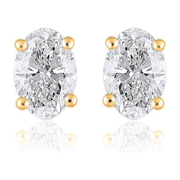 Lab Created 2.00 CT. T.W. Fancy Cut Diamond Stud Earrings in 18K Gold