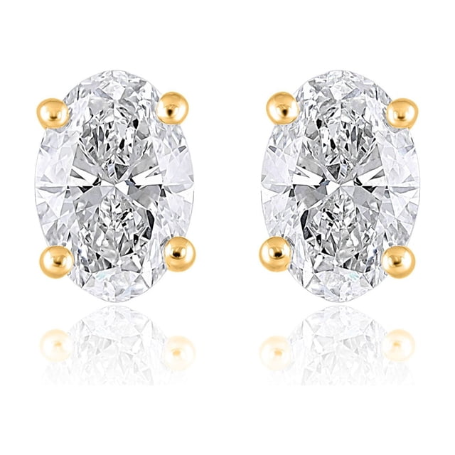 Lab Created 2.00 CT. T.W. Fancy Cut Diamond Stud Earrings in 18K Gold