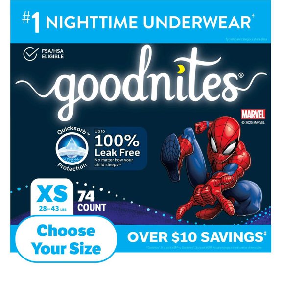 Goodnites Nighttime Bedwetting Underwear for Boys, Sizes Extra Small - Extra Extra Large
