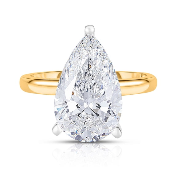 Lab Created Pear Cut Solitaire Diamond Ring