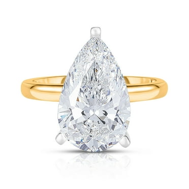 Lab Created Pear Cut Solitaire Diamond Ring