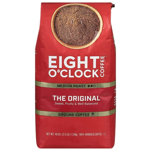 Eight O'Clock Medium-Dark Roast Ground Coffee, The Original, 40 oz.
