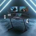 thumbnail image 7 of Techni Sport TS-200 Carbon Computer Gaming Desk with Shelving, Black, 7 of 9