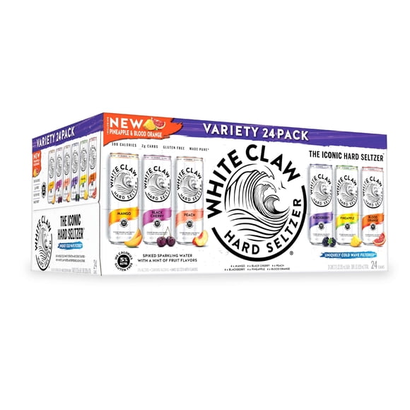 White Claw Hard Seltzer Variety Pack, 12 fl. oz. can, 24 pk.