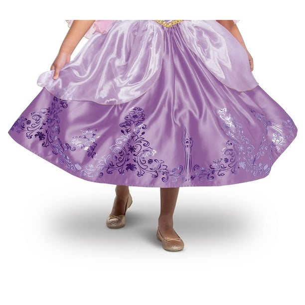 strapless open back dress Disney Princess Purple Girl Twirl Dress