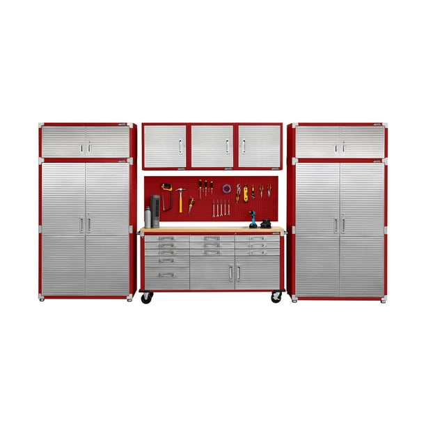 Seville Classics UltraHD 8-Piece Steel Garage Cabinet Storage Set