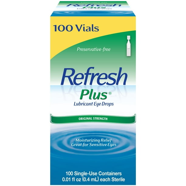 Refresh Plus Lubricant Eye Drops, 100 ct