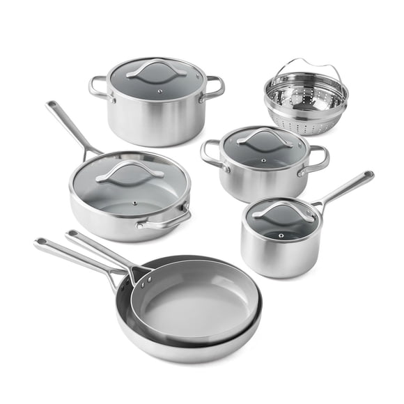 Member's Mark 11-Piece Modern Tri-Ply Cookware Set with Ceramic Coating