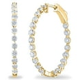 thumbnail image 1 of 2.45 CT. TW. Diamond Hoop Earrings in 14K Gold, 1 of 4