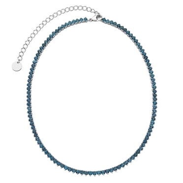Round Cut Lab Created Tennis Necklace in Sterling Silver