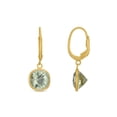 thumbnail image 3 of Cushion Cut Gemstone Bezel Set Dangle Earrings in 14K Gold, 3 of 6
