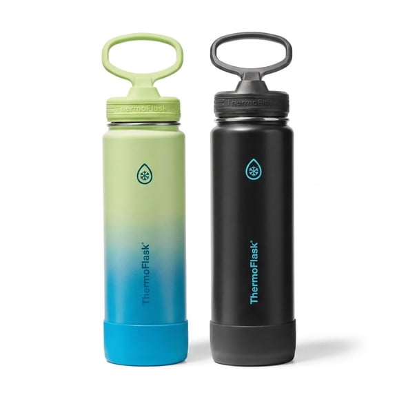 ThermoFlask 2-Pack Stainless Steel 24 oz Insulated Water Bottles with Spout Lid