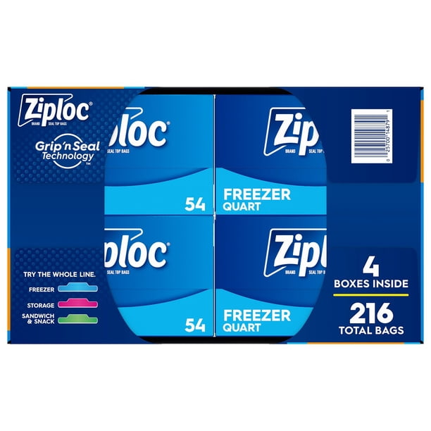 Ziploc Seal Top Quart Freezer Bags, 216 ct. - Samsclub.com