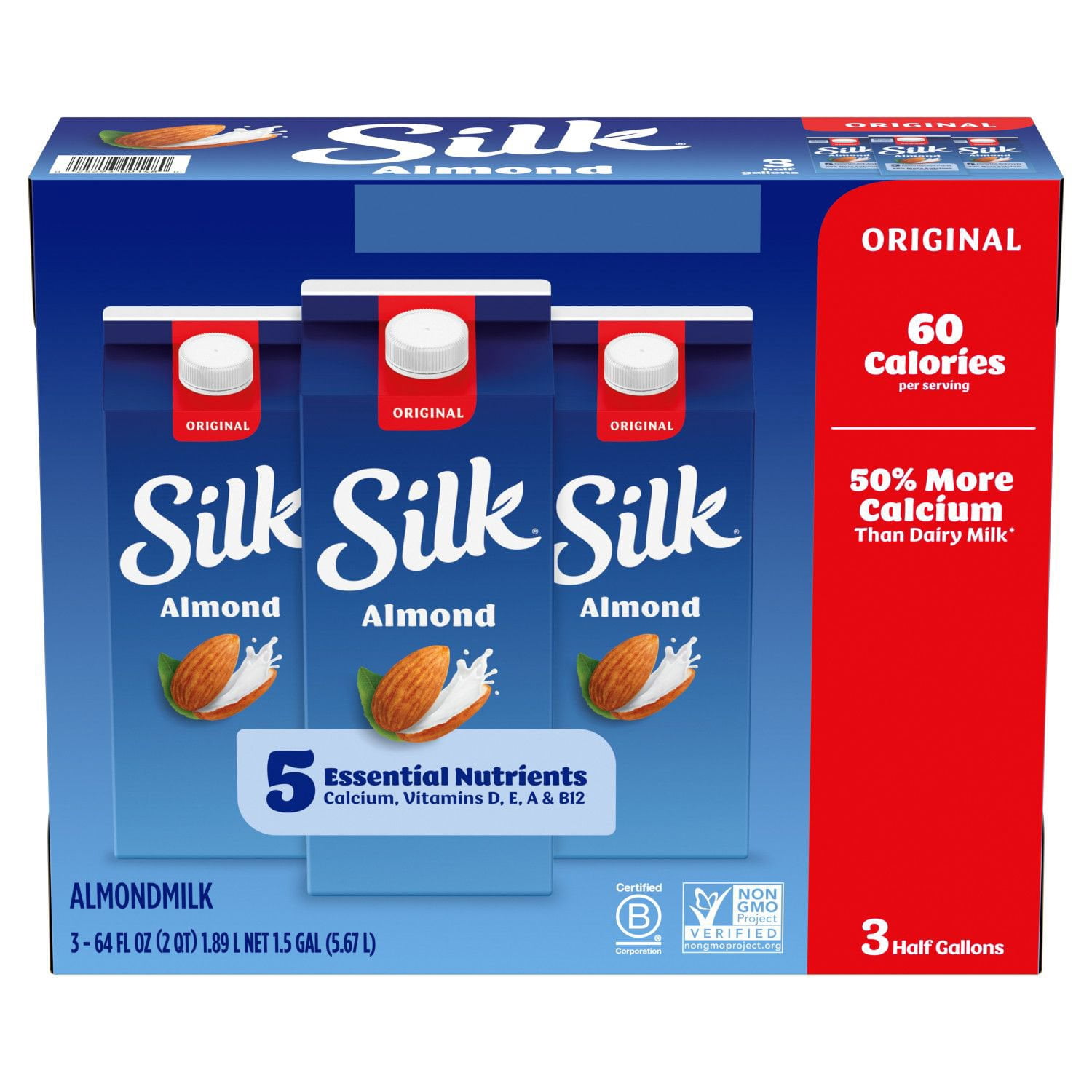 Silk Pure Almond Original Almond Milk (64 oz., 3 pk.) - Samsclub.com