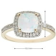 thumbnail image 3 of Cushion Cut Gemstone & 0.18 CT.T.W. Halo Diamond Ring in 14K Gold, 3 of 4