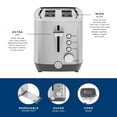 thumbnail image 4 of GE 2-Slice Stainless Steel Toaster with Extra-Wide Slots, 7 Shade Settings & Removable Crumb Tray, 4 of 7