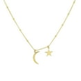 thumbnail image 1 of 14K Gold Moon and Star Choker with Beads, 16", 1 of 4