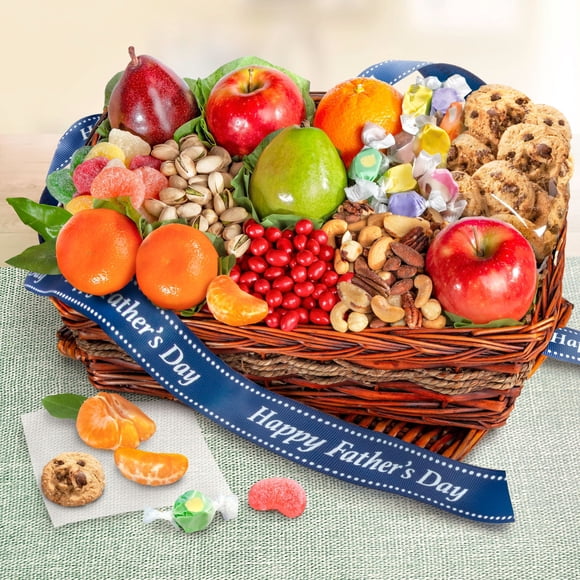 A Gift Inside Father's Day Fruit and Snacks Gift Basket