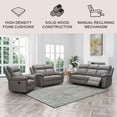 thumbnail image 2 of Manhattan Top-Grain Leather 3-Piece Reclining Sofa Set, Assorted Colors, 2 of 18