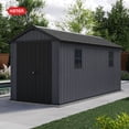 thumbnail image 8 of Keter 7.5' x 15' Newton Plus Resin Outdoor Shed Durable Storage, Graphite, 8 of 20