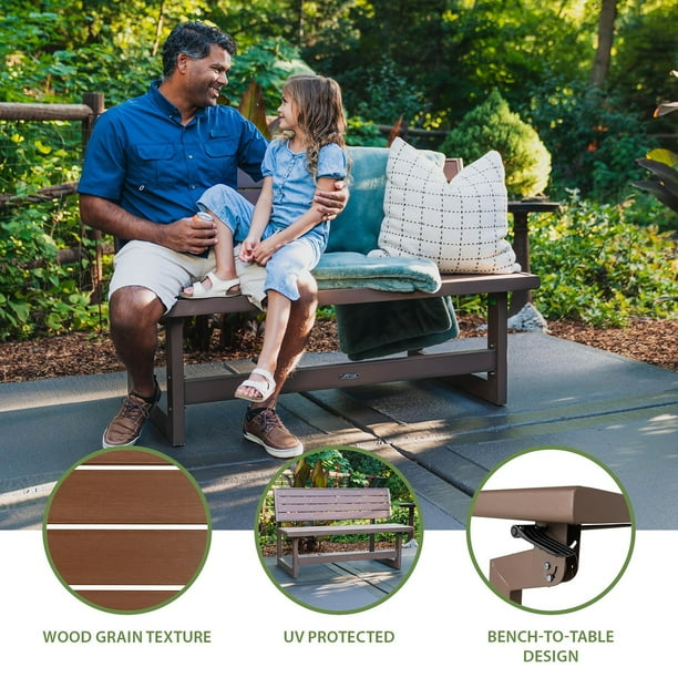 Lifetime Weather-Resistant Mocha Brown Convertible Bench
