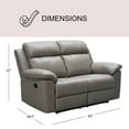 thumbnail image 5 of Manhattan Top-Grain Leather 3-Piece Reclining Sofa Set, Assorted Colors, 5 of 19