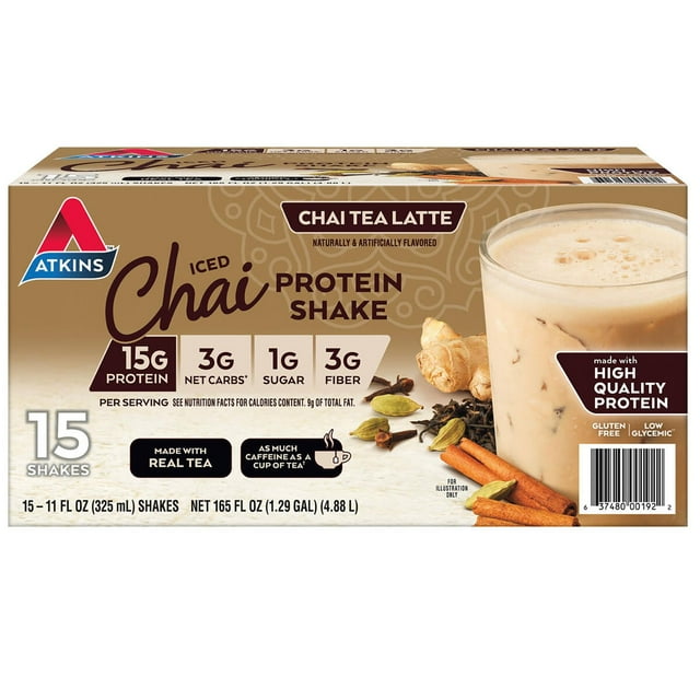 Atkins 15g Iced Chai Keto Protein Shake, Chai Tea Latte (11 fl. oz., 15 pk.)