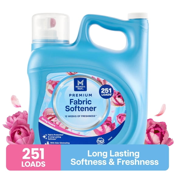 Member's Mark Premium Fabric Softener, Spring Flowers, 251 loads, 170 fl. oz.