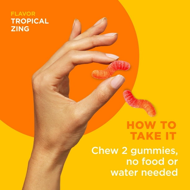 OLLY Hello Happy Gummy Worms, Mood Balance Support with Vitamin D