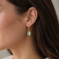 thumbnail image 5 of Cushion Cut Gemstone Bezel Set Dangle Earrings in 14K Gold, 5 of 6