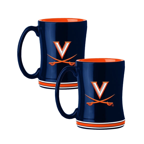 Logo Brands Virginia Cavaliers 14oz Relief Mug Set