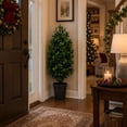 thumbnail image 5 of Artificial 4' Holly Berry Cone Shaped Topiary in Black Grower's Pot, 5 of 6