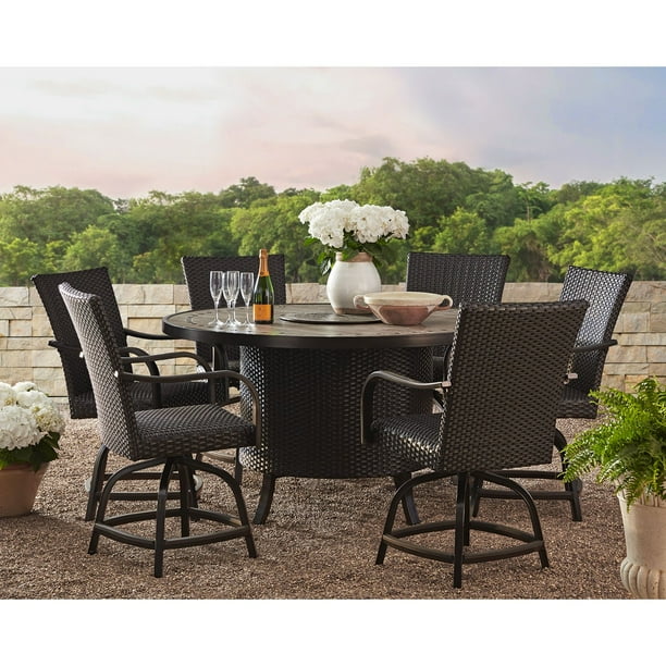 Member's Mark Heritage Round Balcony Fire Dining Set, 7pc