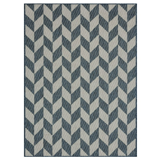 Nicole Miller New York Patio Country Calla Contemporary Herringbone Indoor/Outdoor Area Rug