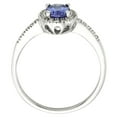 thumbnail image 4 of Oval Cut Gemstone and 0.15 CT. T.W. Halo Diamond Ring in 14K Gold, 4 of 6