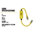 thumbnail image 2 of Yellow Jacket 2 ft. 12/3 SJTW In-Line GFCI Heavy-Duty Cord with Power Light Plug, 2 of 4