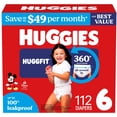 thumbnail image 2 of Huggies Little Movers HuggFit 360° Diapers, Sizes 3-7, 2 of 13