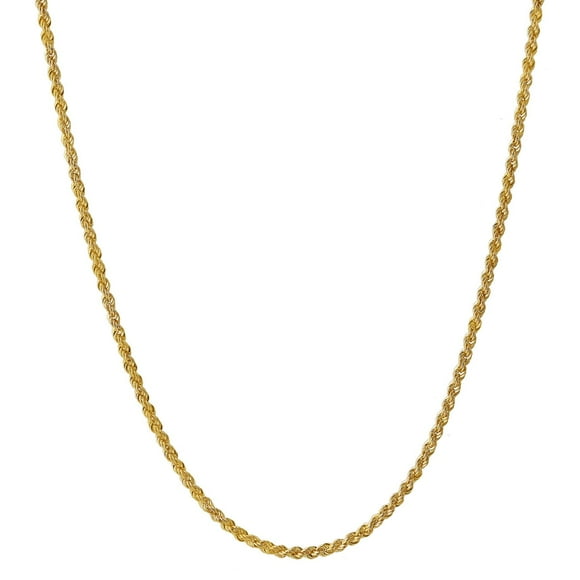 Semi Solid Rope Chain Necklace in 14K Gold