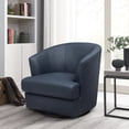 thumbnail image 1 of Belfield 100% Top Grain Leather Swivel Accent Chair, 1 of 1